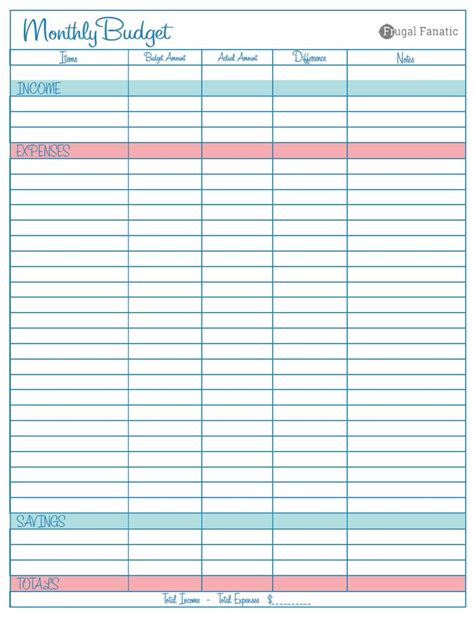 Free Monthly Budget Template - Instant Download | Monthly budget worksheet, Budgeting worksheets ...