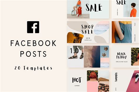 Minimal Facebook post templates | Creative Facebook Templates ~ Creative Market