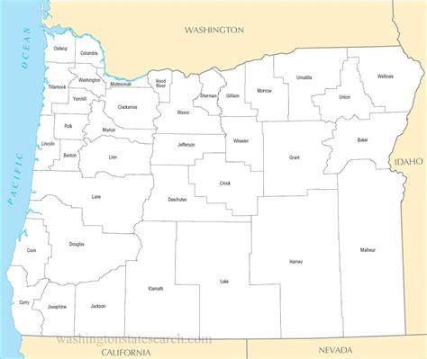 ♥ A large detailed Oregon State County Map