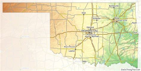 Topographic map of Oklahoma v1 trong 2021