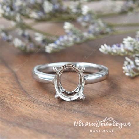 Custom Ring Settings Without Stone White Gold Classic Ring - Etsy