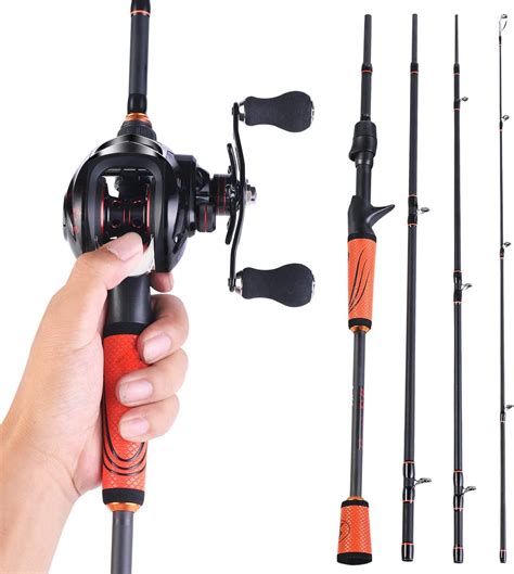 Buy Sougayilang Ultralight Fishing Rod Reel Combos Portable Light Weight High Carbon 4 Pc ...