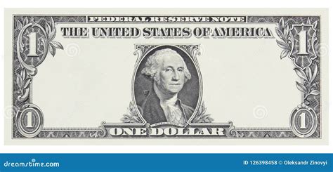 One Dollar Note Front with Copyspace for Design Isolated on White Stock Photo - Image of ...