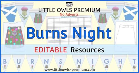 'Burns Night' Early Years (EYFS) Editable printable resources activities. — Little Owls ...