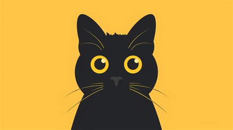 Wallpaper cat, black, yellow, eyes, 4K, Animals #19934