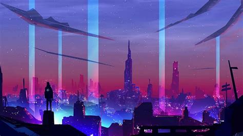 Neon City Snow Live, neon anime town HD wallpaper | Pxfuel