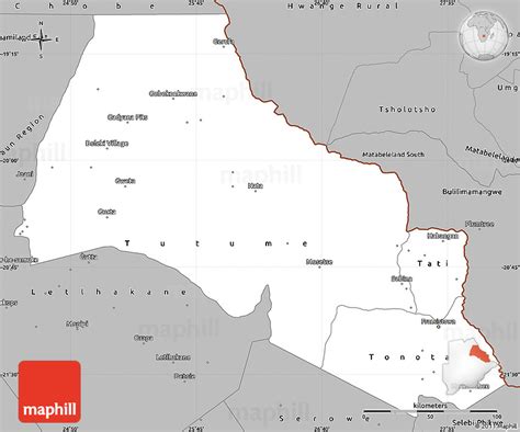 Gray Simple Map of Francistown Region