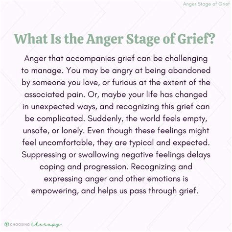 What is the Anger Stage of Grief?