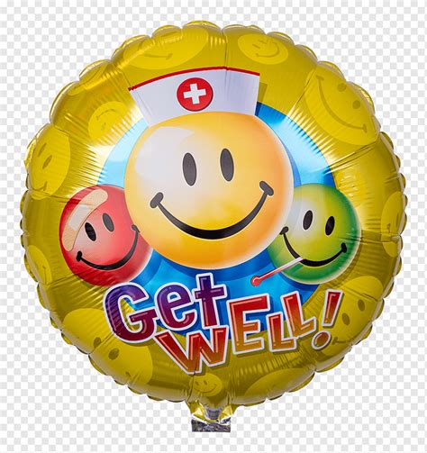 Smiley Mylar balloon Don't Worry, Be Happy Face, get well soon, ribbon, face, balloon png | PNGWing