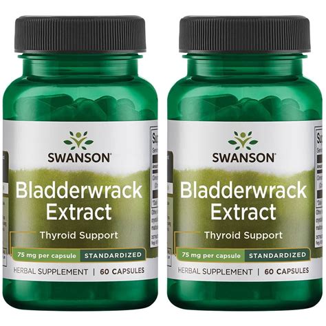 Swanson Bladderwrack Extract - Standardized 75 mg 60 Caps 2 Pack - Walmart.com