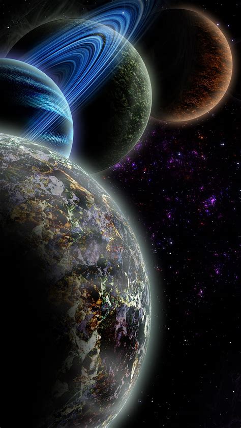 4K free download | Planets in the galaxy, universe, space, stars, jupiter, colorful, HD phone ...