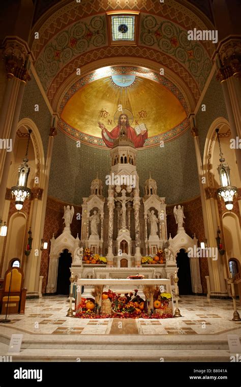 Altar in the Saints Peter and Paul Catholic Church. San Francisco ...