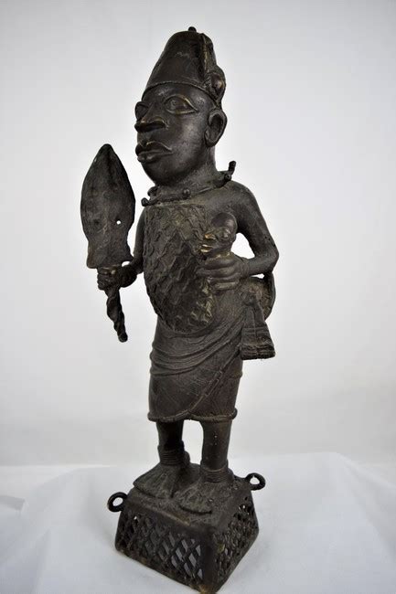 Benin Bronze Sculpture, Realistic Sculpture for sale by gladoj - Foundmyself