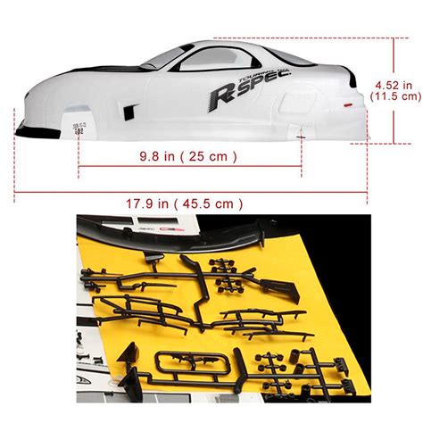 New 1/10 DIY RC Car Body Shell Modification PVC 190mm Kit Set for Mazda RX7 Model – Chile Shop