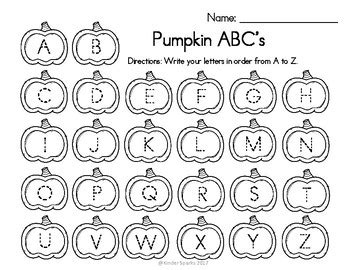 Pumpkin Letter Printables by Kinder Sparks | Teachers Pay Teachers