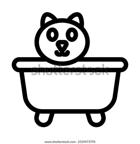 Cat Bath Vector Thick Line Icon Stock Vector (Royalty Free) 2319473795 | Shutterstock