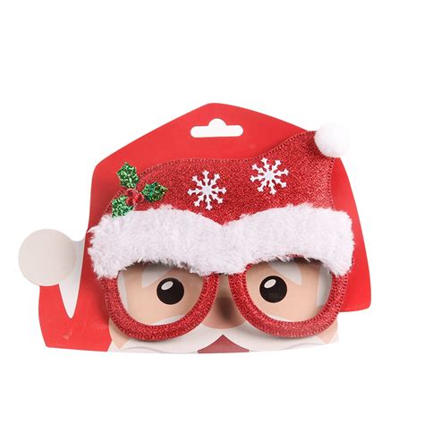 Jikolililili Christmas Glasses Frame Decoration, Christmas Decoration Costume Eyeglasses for ...