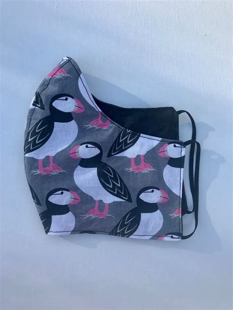 Puffin Face Mask Summer Face-mask Face Mask Fabric Face - Etsy