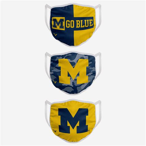 Michigan Wolverines 3 Pack Face Cover | Michigan wolverines, Face cover ...