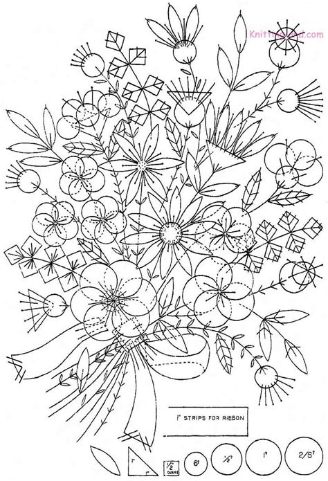 Free Printable Hand Embroidery Designs | Free Embroidery Pattern: Felt Appliqué Bouquet c1930 ...