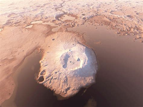 Water Around Martian Volcano Photograph by Kees Veenenbos/science Photo Library - Fine Art America