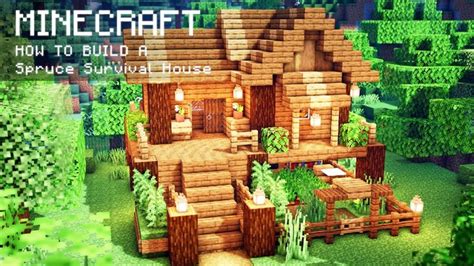 Minecraft: How To Build a Spruce Survival House - YouTube | Minecraft houses, Minecraft house ...