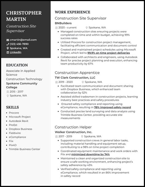 9 Construction Worker Resume Examples for 2024