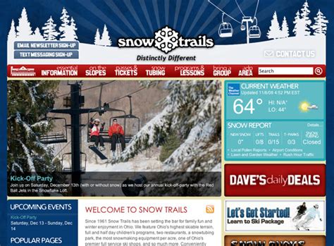 Mansfield, Ohio Website Design | Snow Trails Ski Resort | Spire Advertising & Web Design