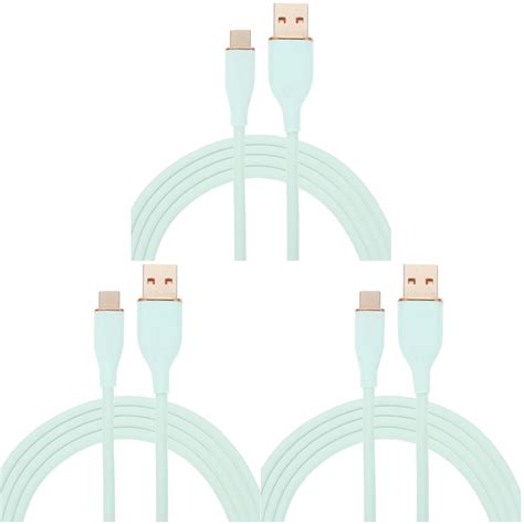 3 Count Data Line Cell Phone Portable Charger Charging Cord Type-c ...