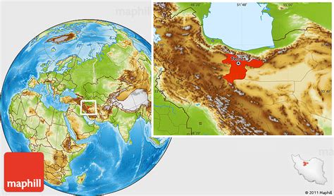 Physical Location Map of Tehran