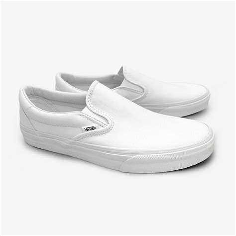 Vans White Slip Ons oxforddynamics.co.uk