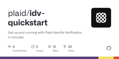 GitHub - plaid/idv-quickstart: Get up and running with Plaid Identity Verification in minutes