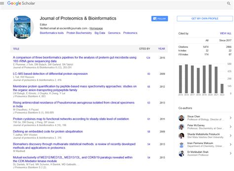 Open Access Proteomics and Bioinformatics Journals