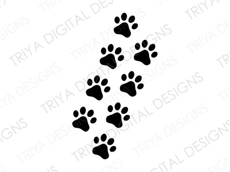 Paw Prints SVG Cut File Paw Print Path PNG Paw Print Trail - Etsy Ireland