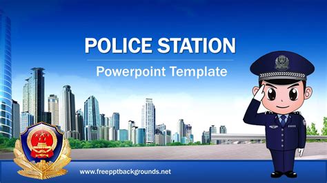 Police Station Powerpoint Templates - 3D Graphics, Blue, Editorial, Education, Google Slides ...