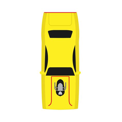 Race car top view yellow vector icon. Modern transportation design ...