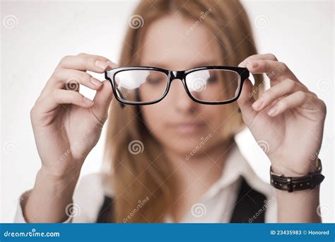 Concept: poor eyesight stock image. Image of girl, eyesight - 23435983