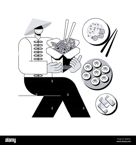 Chinese food abstract concept vector illustration. Takeout asian food ...