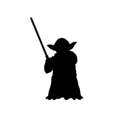 Star Wars Yoda Silhouette Vinyl Decal Black, Red, Silver, White Mickey ...