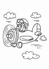 Boy Flying Airplane Coloring Page sketch template