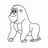 Cute Gorilla Coloring Pages sketch template