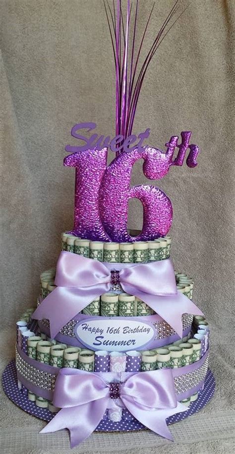 Items similar to MONEY CAKE Medium "Sweet 16th Birthday" - Unique and ...