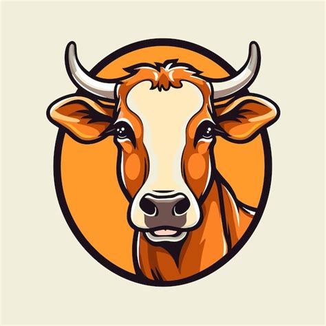 Premium Vector | Cow head emblem simple logo icon label template Vector ...