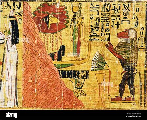 Mythological papyrus of the Amun's dancer Tahemenmut (Papyrus of Tahemenmut).. from 9th century ...