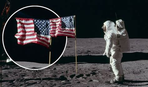 Moon landing conspiracies: Apollo expert reveals why US flag was 'flying' on the Moon | Science ...