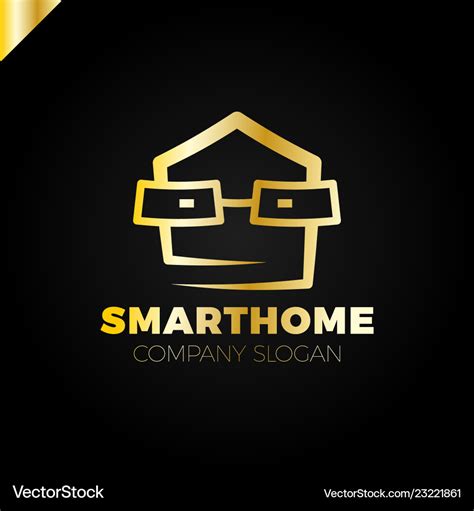 Smart home logo design template head with glass Vector Image