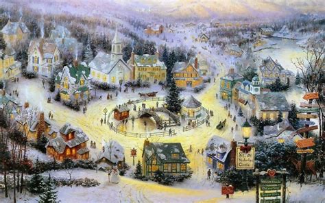 Thomas Kinkade Christmas Wallpaper - WallpaperSafari