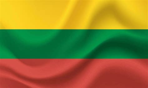 Waved Lithuania flag. Lithuanian flag. Vector emblem of Lithuania ...