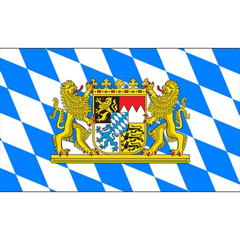 Bavaria Flags | Flag of Bavaria | Bavarian Flags with crest