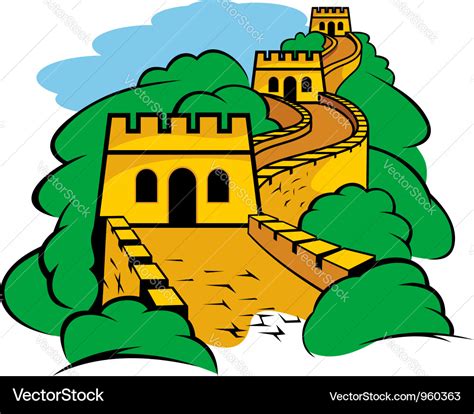 Chinese great wall Royalty Free Vector Image - VectorStock